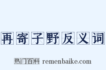 再寄子野反义词是什么意思的图片